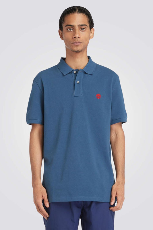 חולצת פולו לגבר בצבע כחול