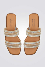 כפכף רצועות בצבע כסף 