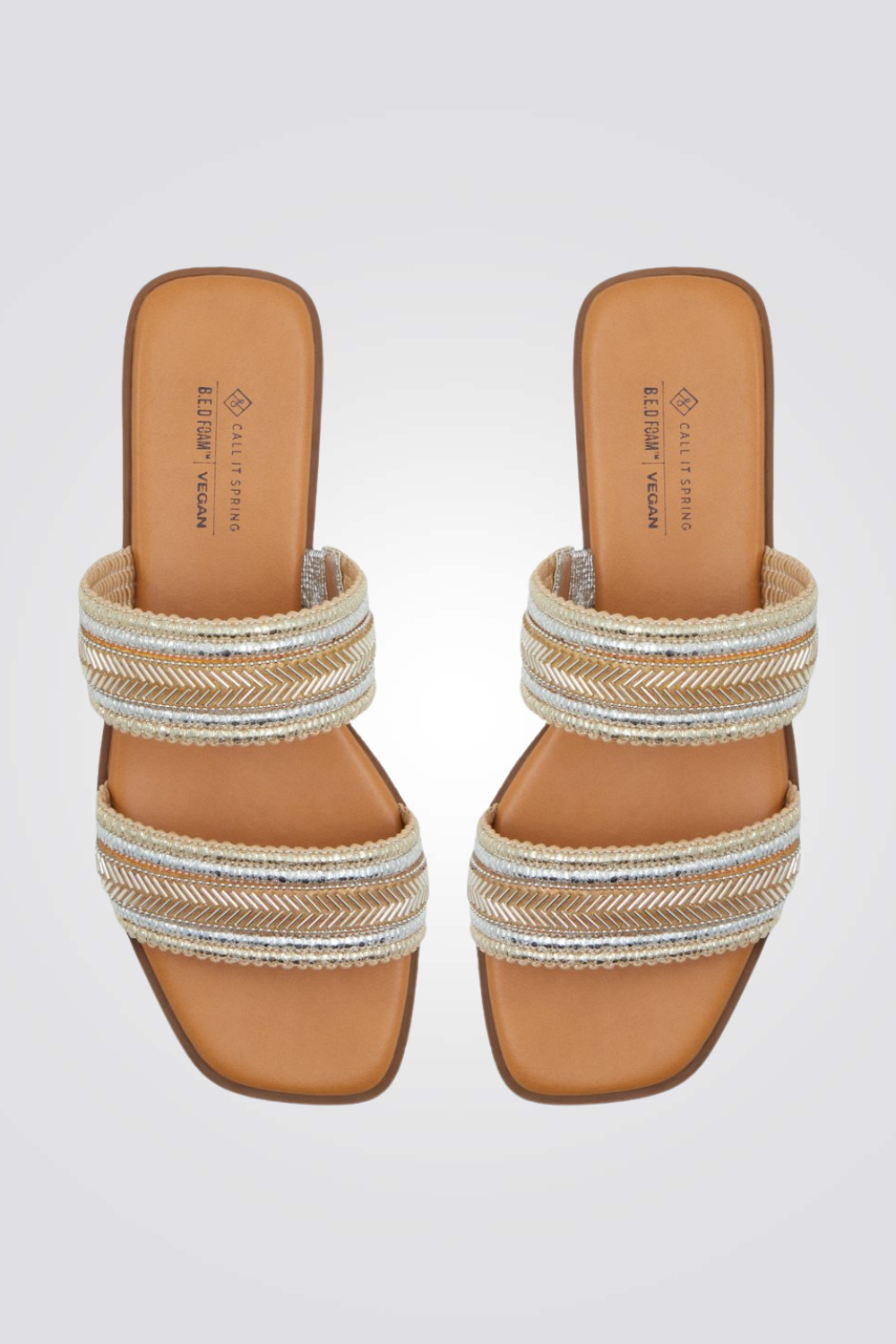 כפכף רצועות בצבע כסף 