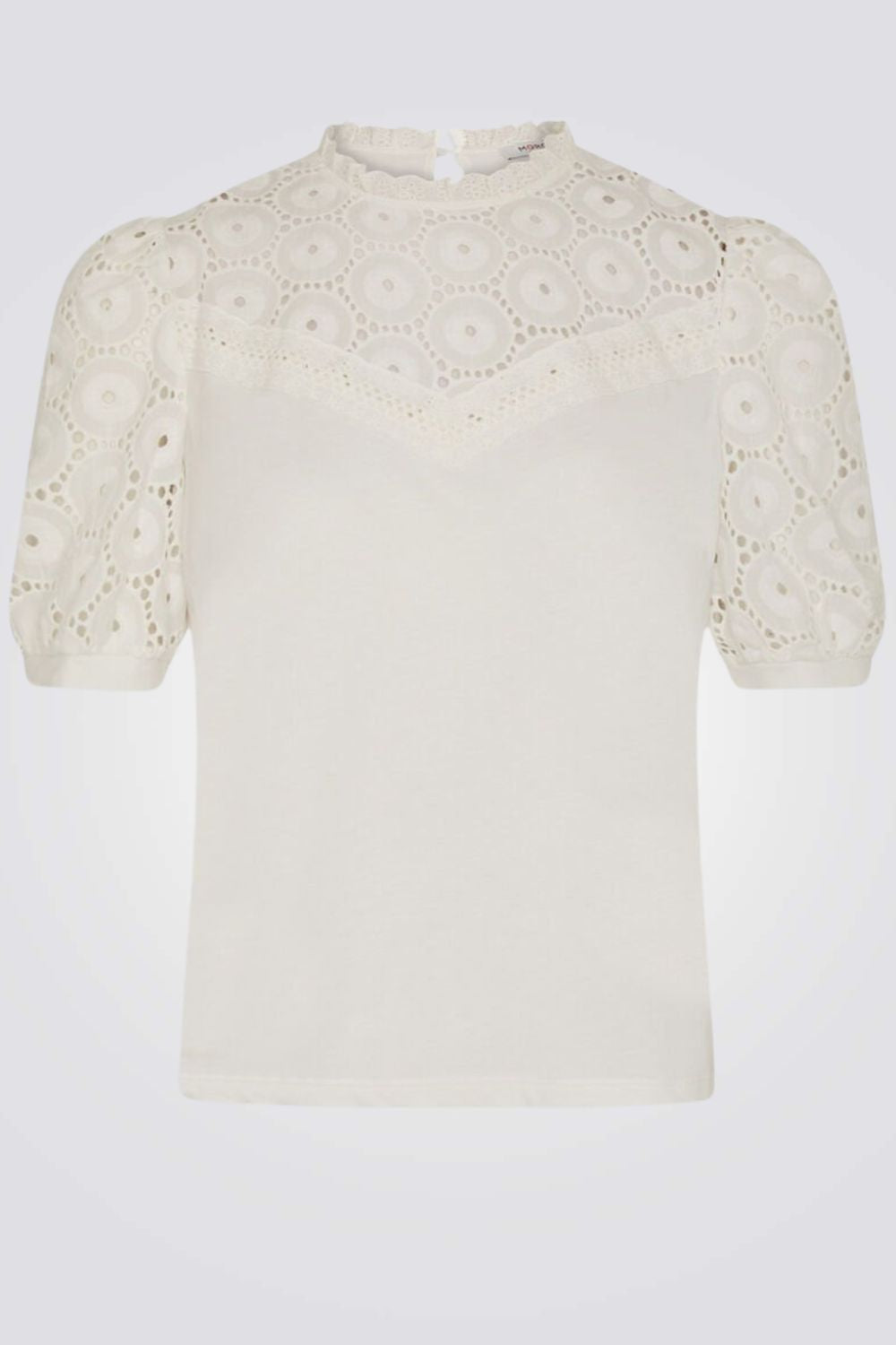 חולצה תחרה עם שרוולים קצרים