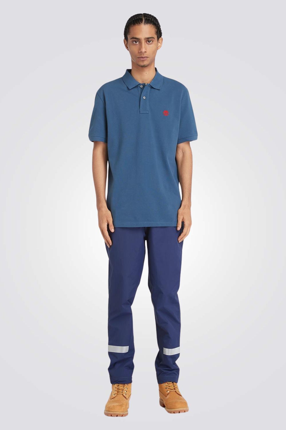 חולצת פולו לגבר בצבע כחול