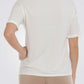 חולצת טי עם שרוולים קצרים בצבע לבן ובז' - 3