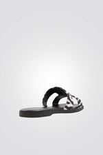 כפכף רצועות בצבע שחור לבן