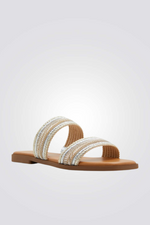 כפכף רצועות בצבע כסף 