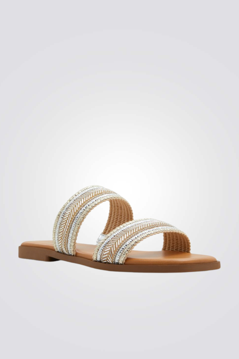 כפכף רצועות בצבע כסף 