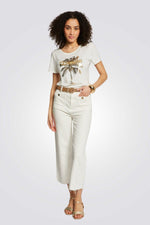 טישירט עם הדפס בצבע זהב