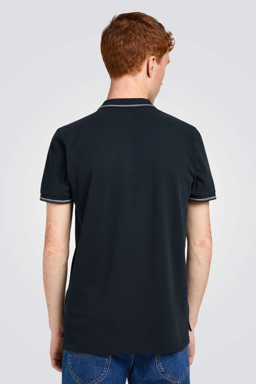 חולצת פולו עם לוגו בצבע שחור
