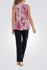 גופיה עם הדפס פרחוני בצבע ורוד