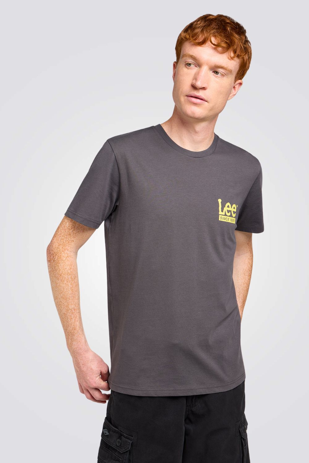 טישירט לוגו בצבע אפור