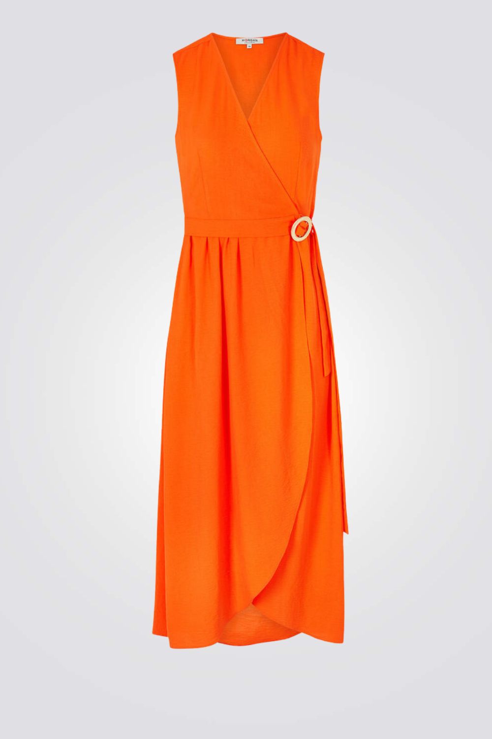 שמלה מעטפת מקסי בצבע כתום