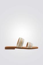 כפכף רצועות בצבע כסף 