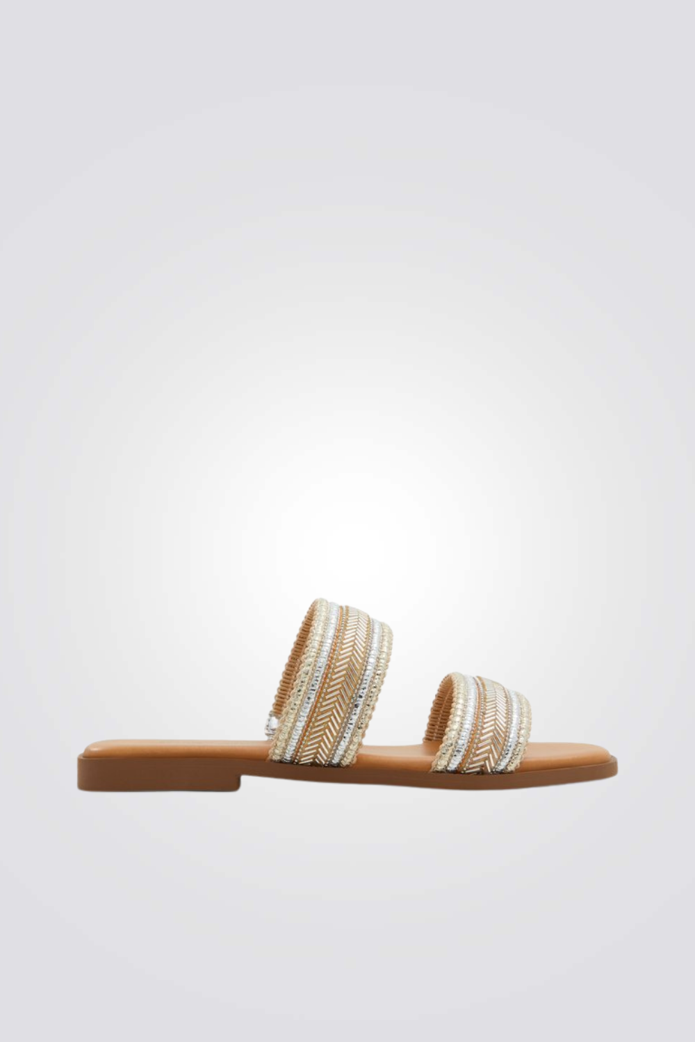 כפכף רצועות בצבע כסף 