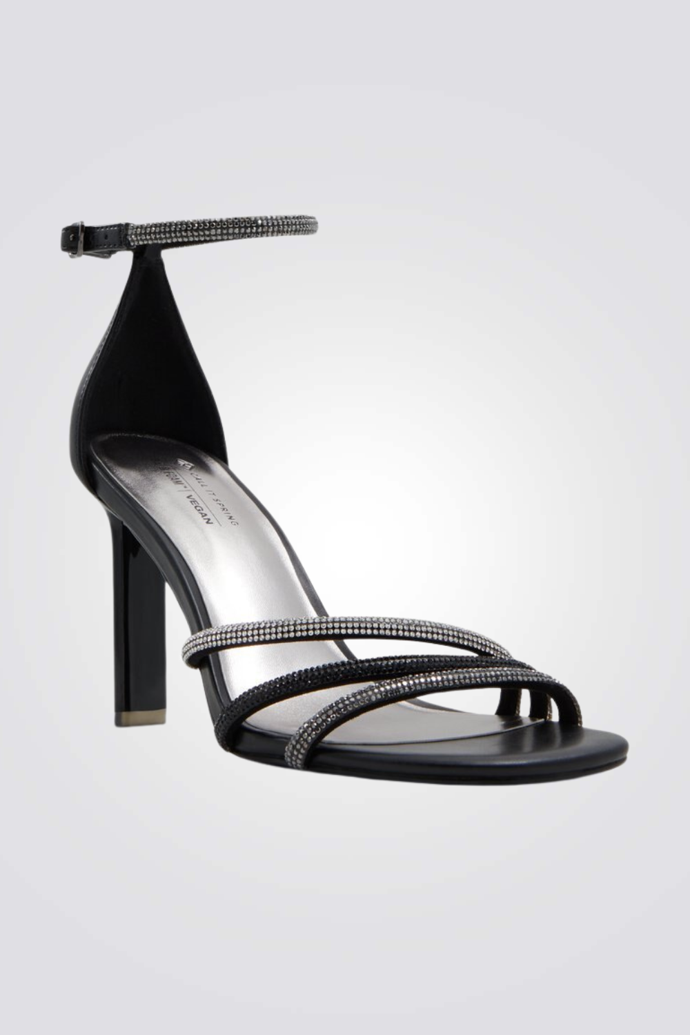 נעל עקב רצועות בצבע שחור