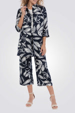 חולצה פשתן עם עלים