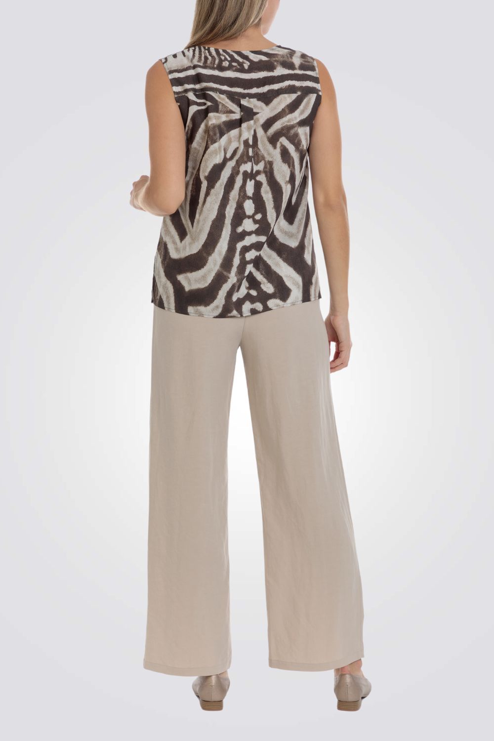 גופיה עם הדפס בצבע בז'