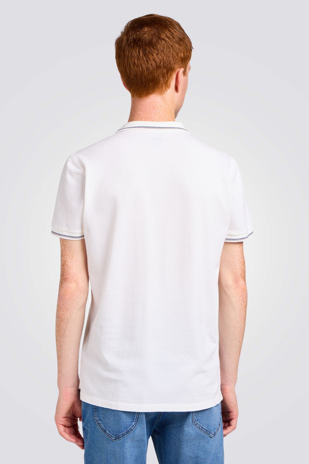 חולצת פולו עם לוגו בצבע לבן