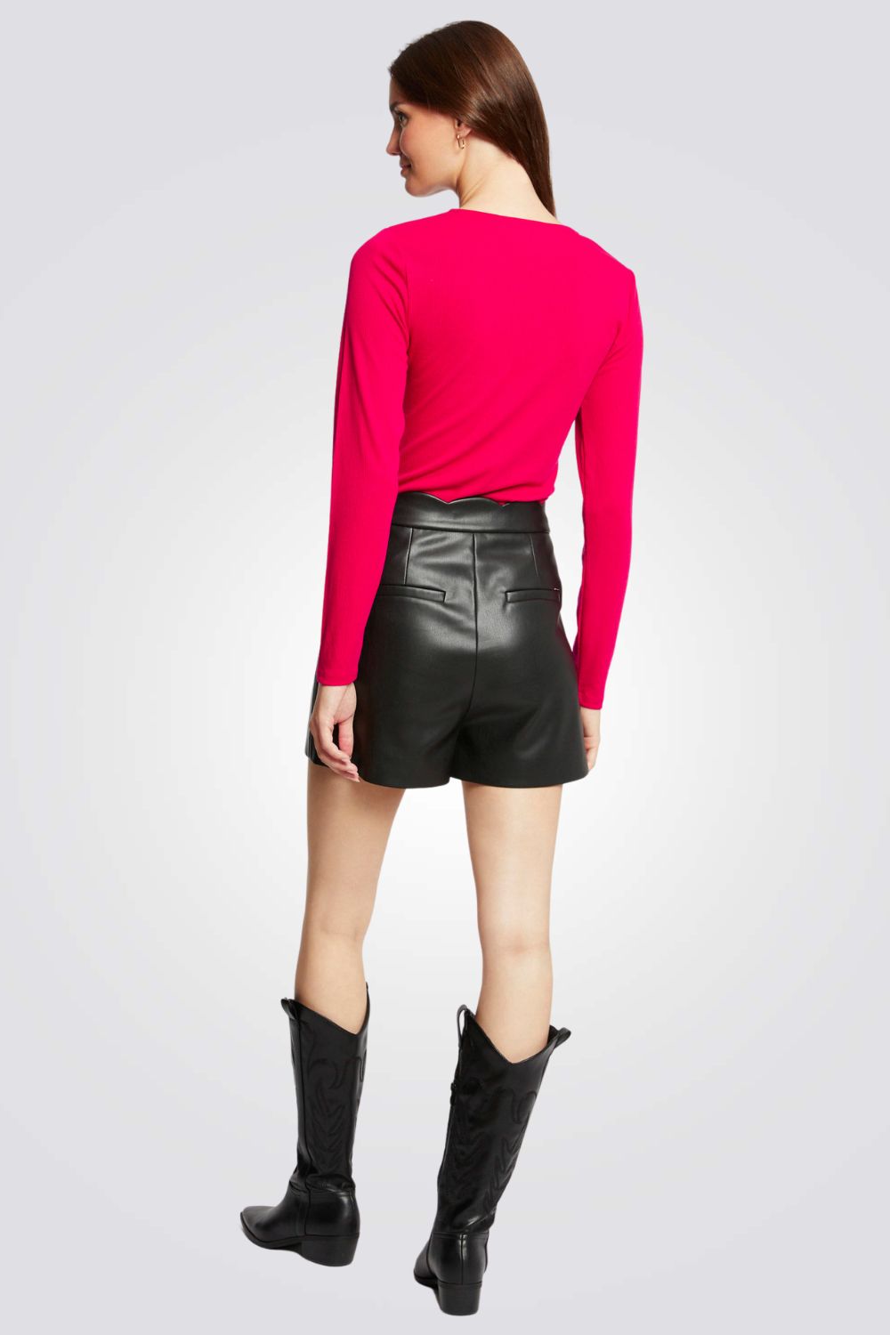 חולצת טריקו עם שרוולים ארוכים בצבע ורוד