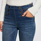 ג'ינס סקיני עם כפתורים בצבע כחול כהה - 3