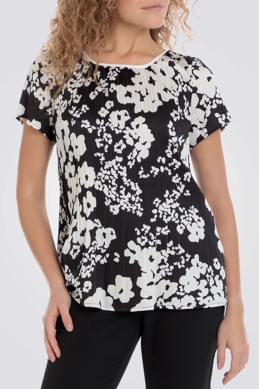 חולצה פליסה עם הדפס פרחוני