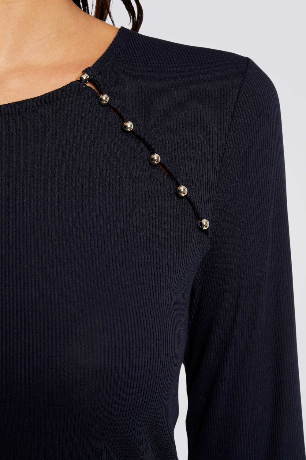 חולצת טריקו עם שרוולים ארוכים בצבע נייבי