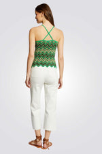 גופיה סריג בצבע ירוק