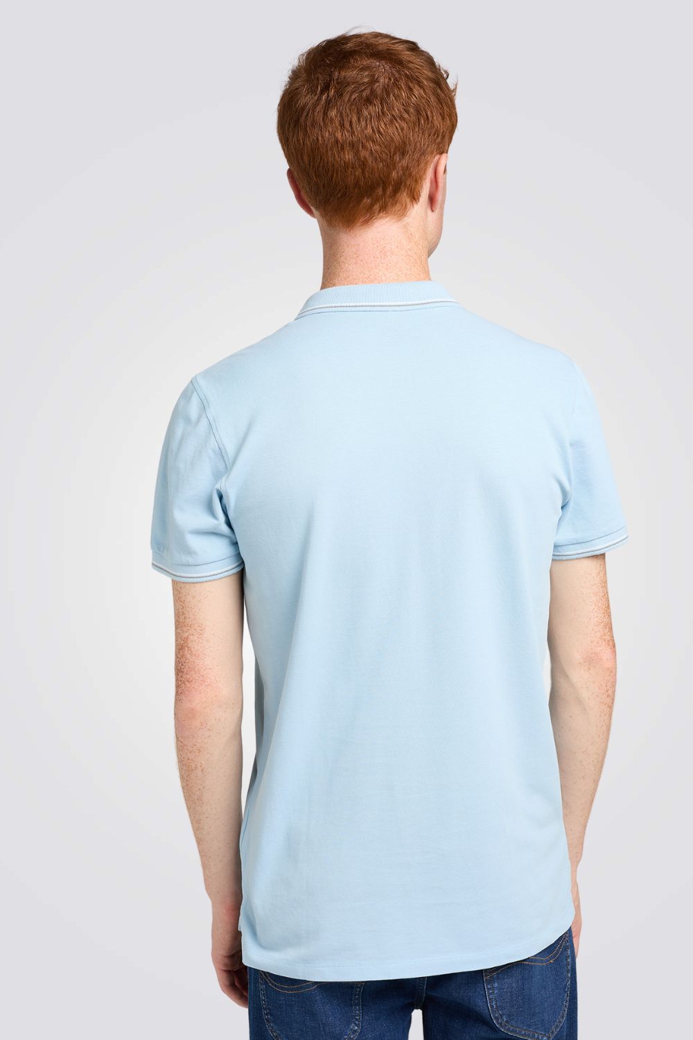 חולצת פולו עם לוגו בצבע תכלת