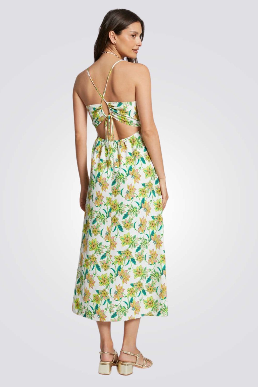 שמלה מקסי עם הדפס פרחוני