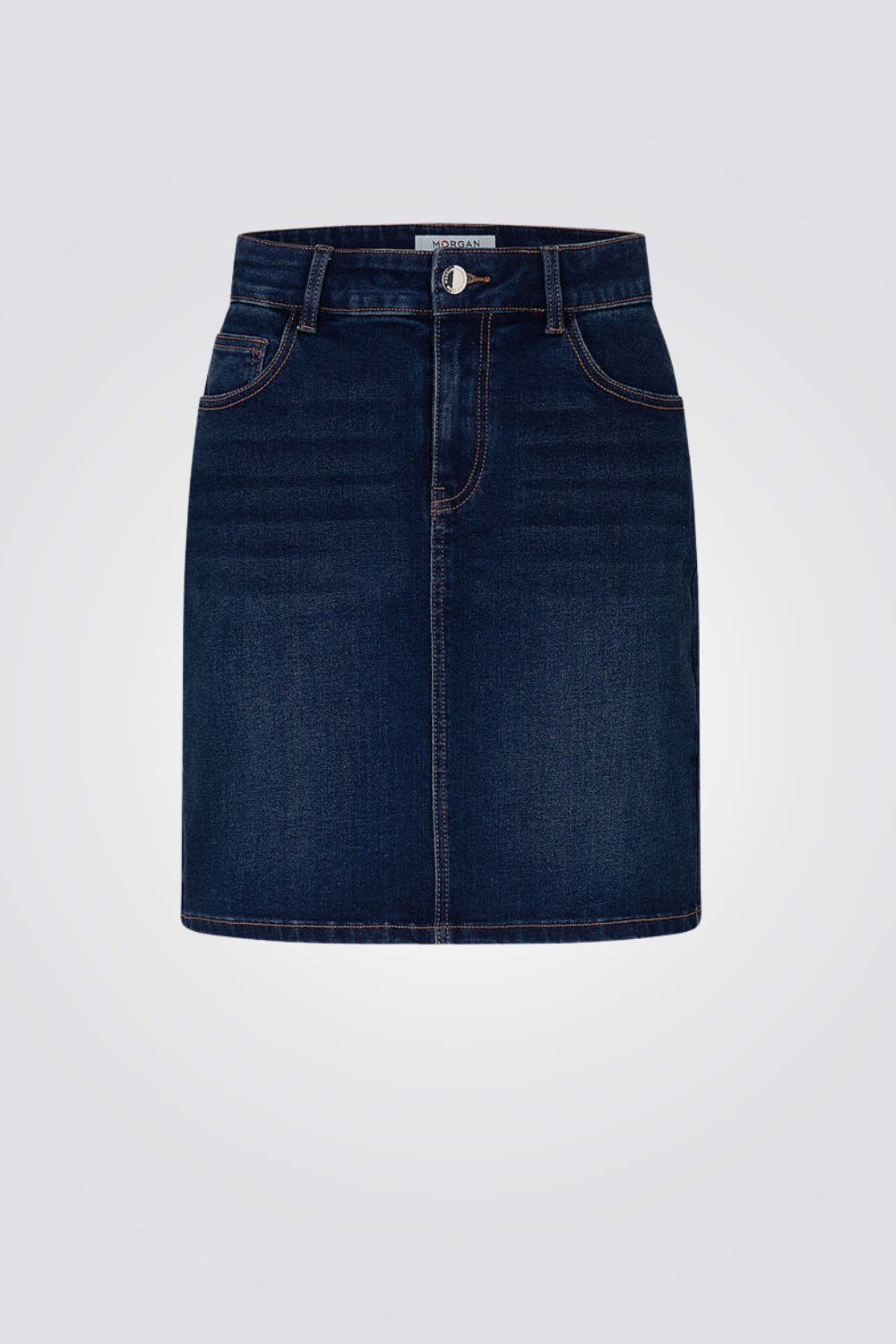 חצאית ג'ינס קצרה בצבע כחול כהה