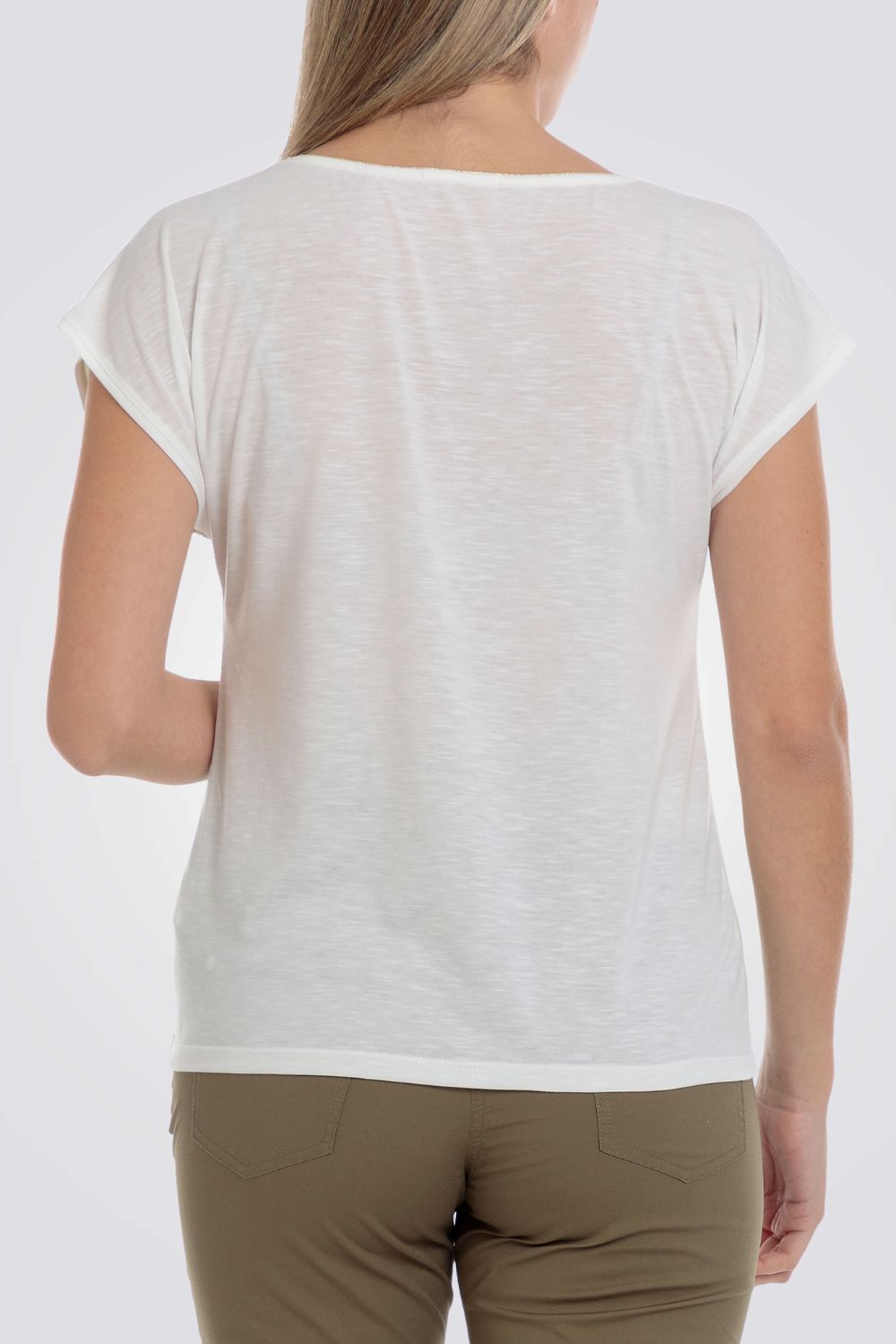 טישירט עם הדפס עלים בצבע ירוק