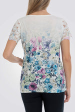 חולצה סרוגה תחרה בצבע לבן