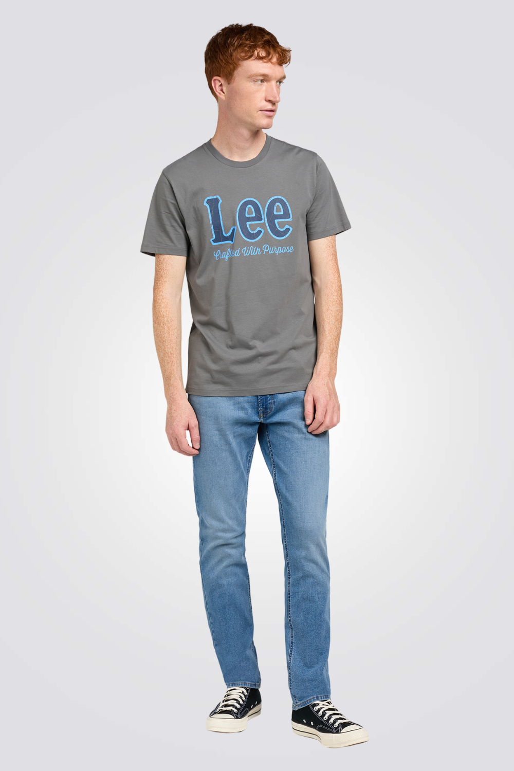 טישירט עם לוגו בצבע אפור