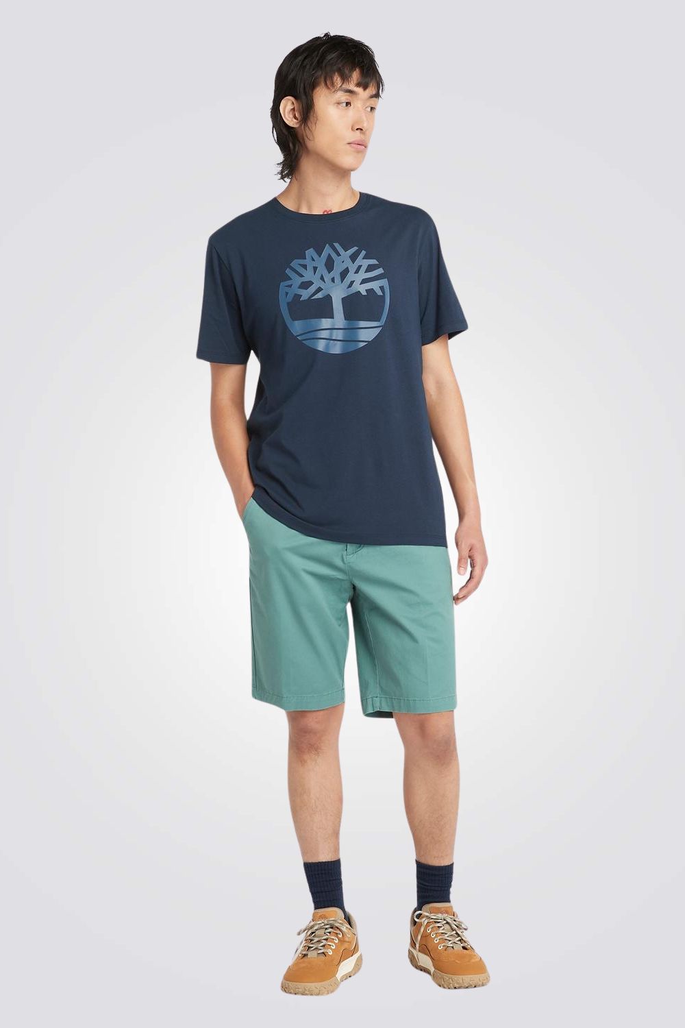 טישירט עם הדפס בצבע כחול