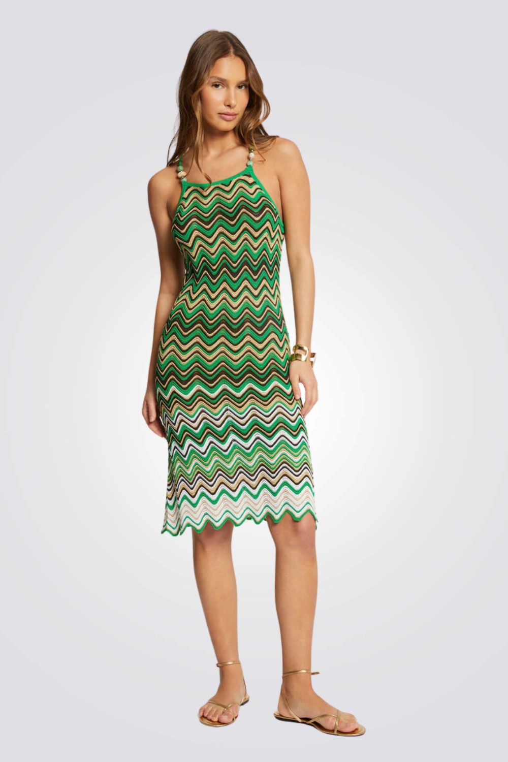 שמלה סרוגה בצבע ירוק