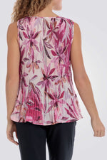 גופיה עם הדפס פרחוני בצבע ורוד