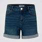 מכנסי ג'ינס קצרים בצבע כחול כהה - 4