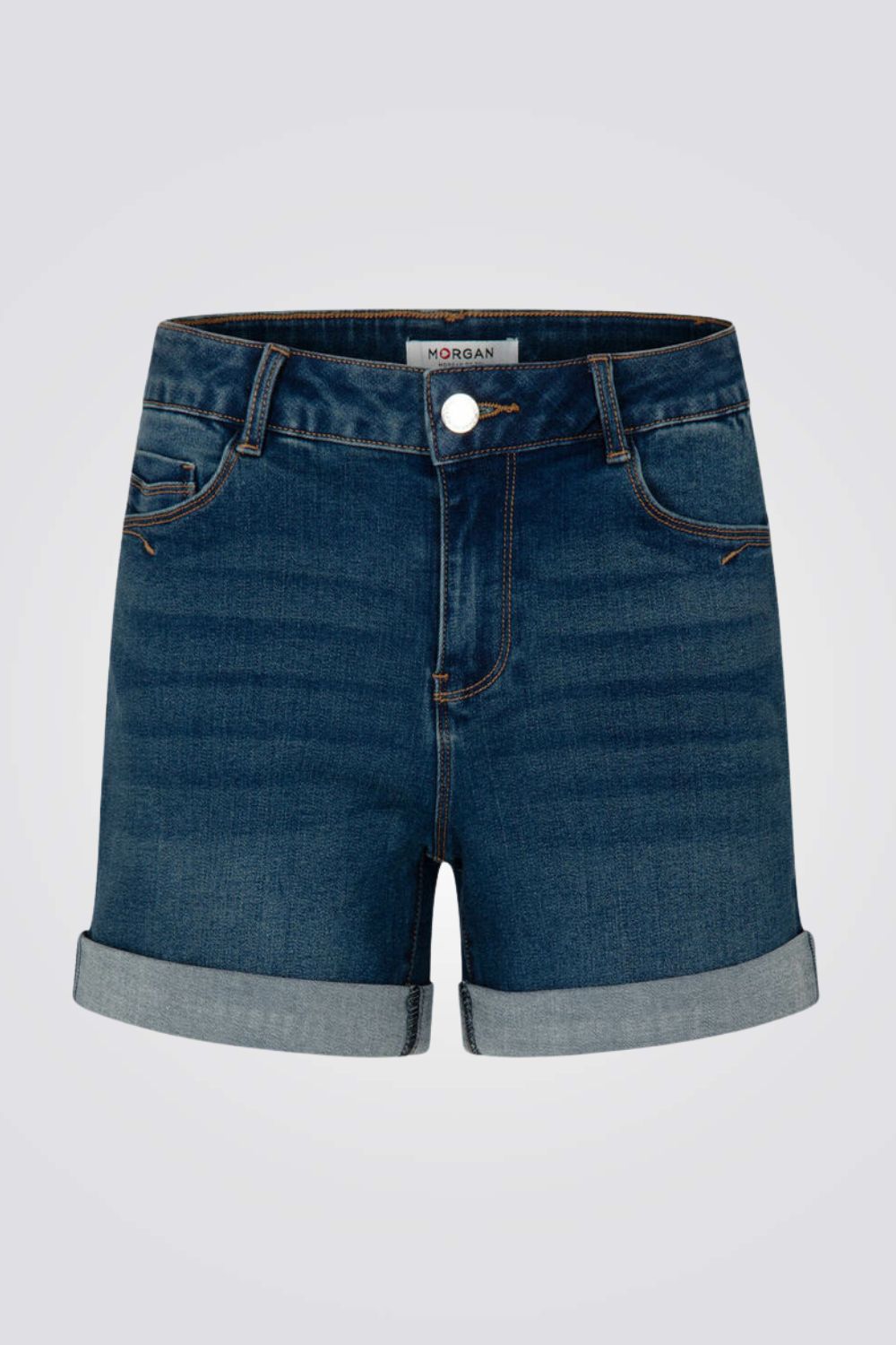 מכנסי ג'ינס קצרים בצבע כחול כהה