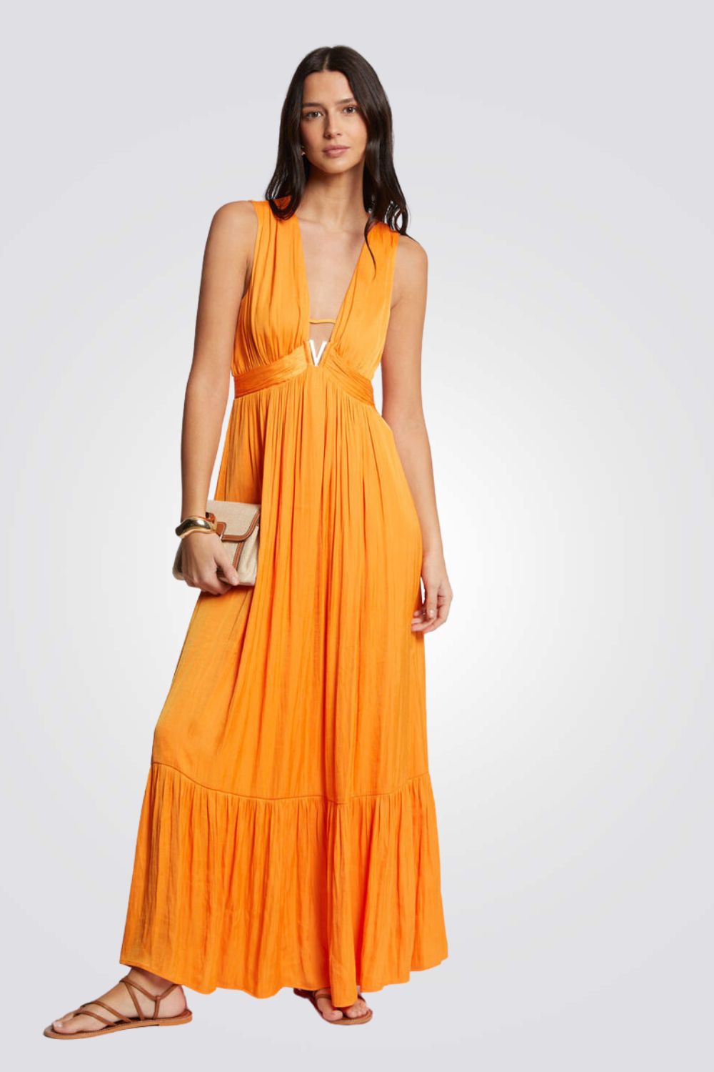 שמלה מקסי עם אבזם