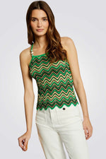 גופיה סריג בצבע ירוק