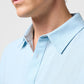 חולצה מכופתרת פשתן בצבע תכלת - 3