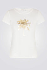 טישירט עם הדפס בצבע זהב