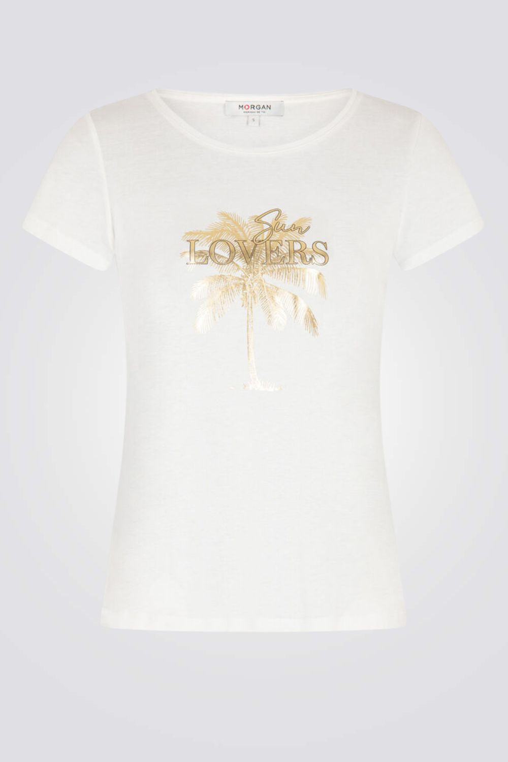 טישירט עם הדפס בצבע זהב