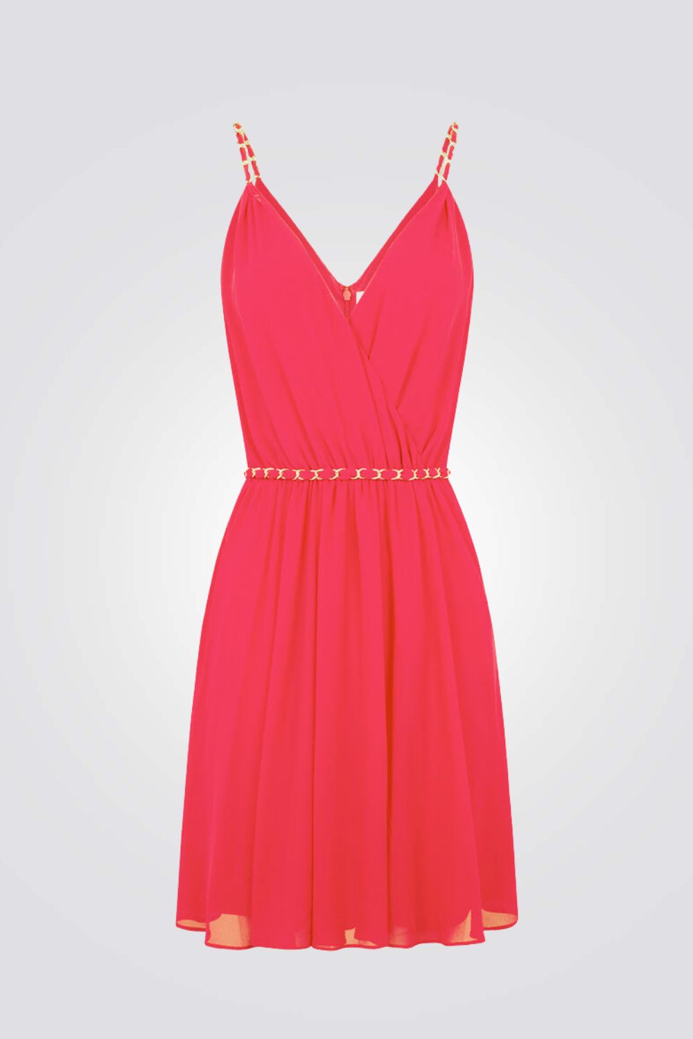 שמלה מיני מעטפת עם חגורה