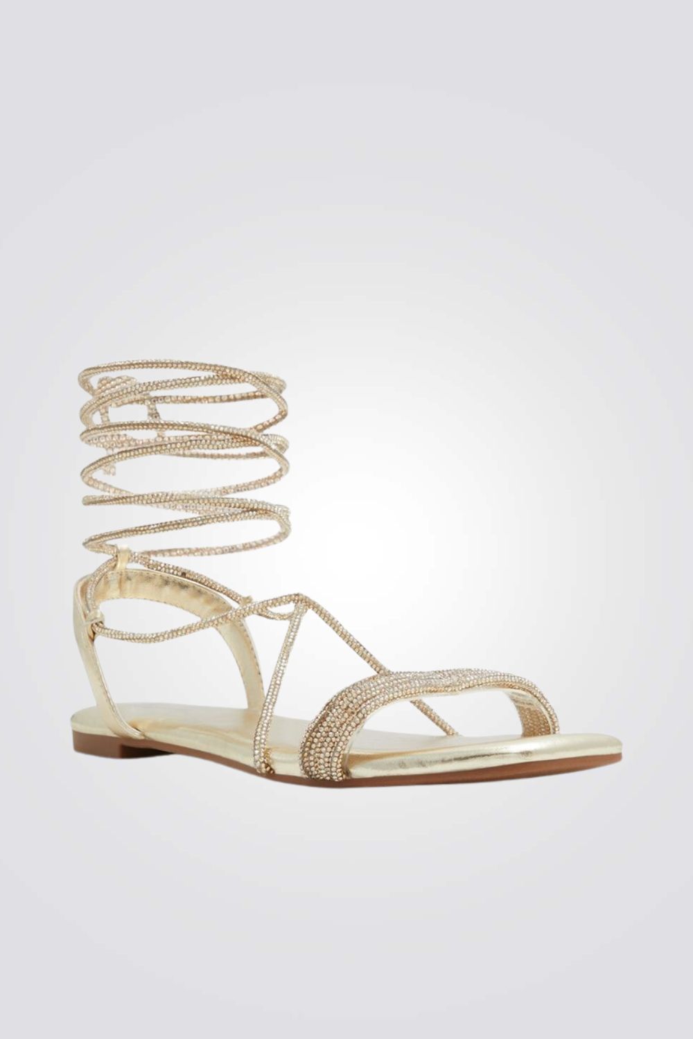 סנדלים קשירה בצבע זהב 