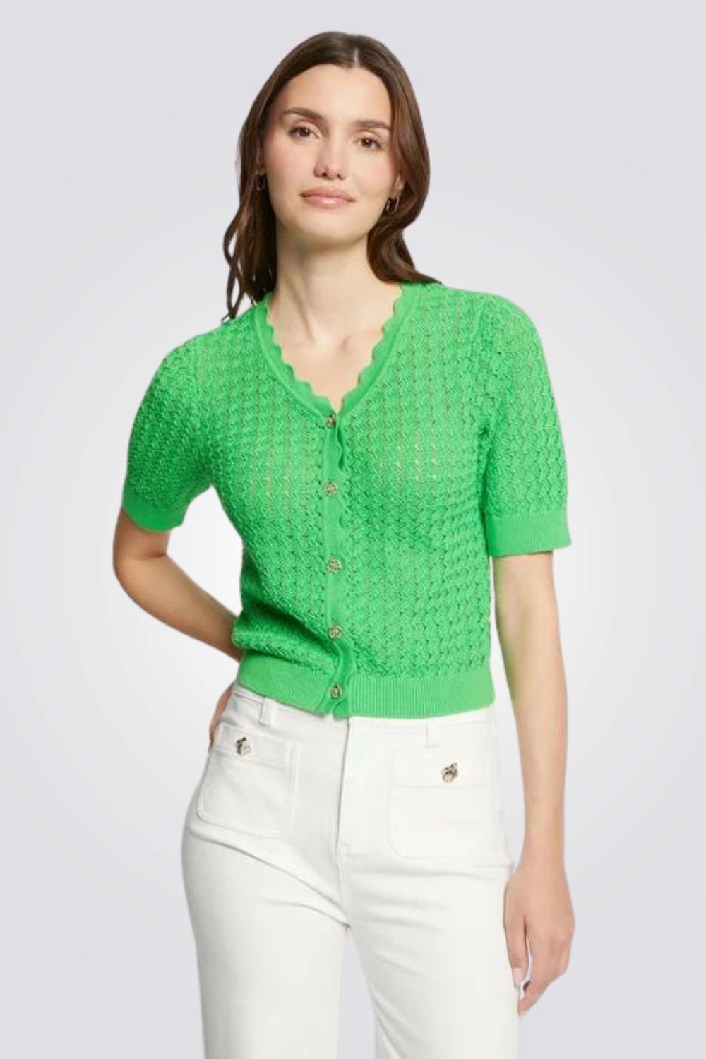 קרדיגן קצר בצבע ירוק