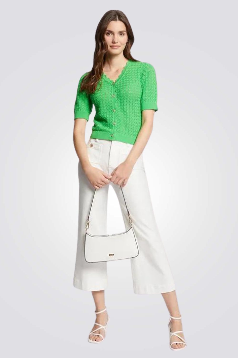 קרדיגן קצר בצבע ירוק