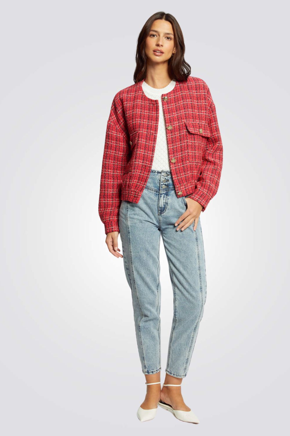 ג'קט עם הדפס טוויד