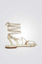 סנדלים קשירה בצבע זהב 