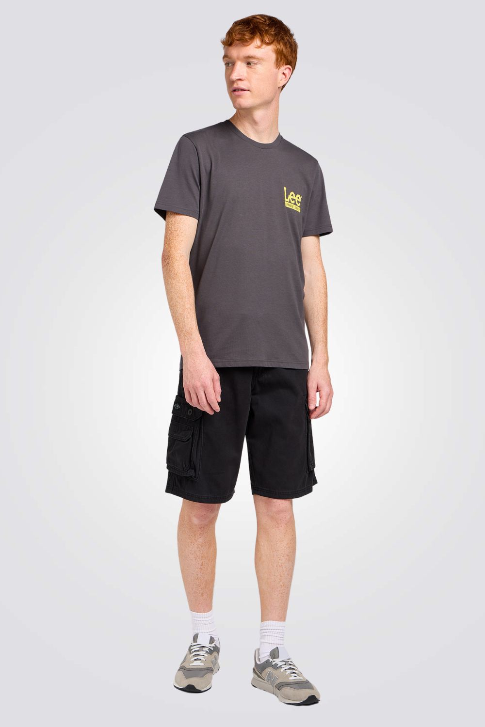 טישירט לוגו בצבע אפור