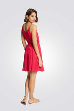 שמלה מיני מעטפת עם חגורה