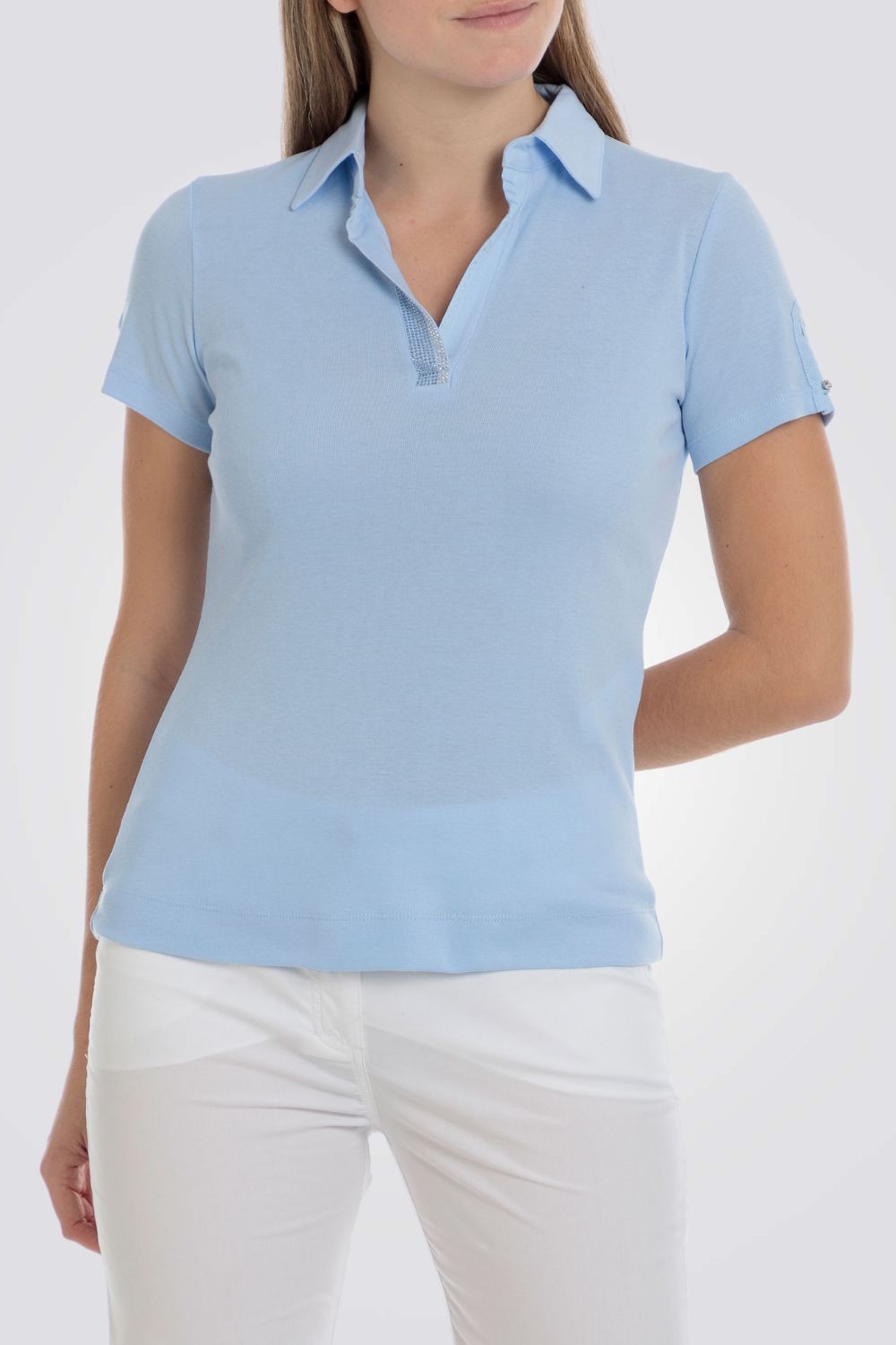 חולצה פולו בצבע תכלת